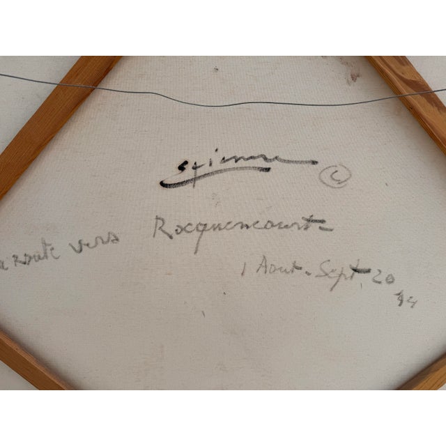 Textile Original Roger Etienne Rocquencourt France Landscape Oil Painting For Sale - Image 7 of 7