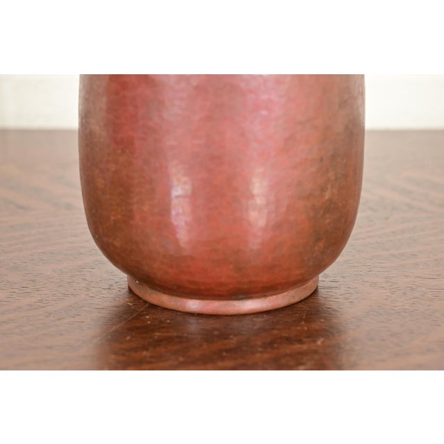 Copper Ramon Ramirez Arts & Crafts Hammered Copper Vase For Sale - Image 8 of 12