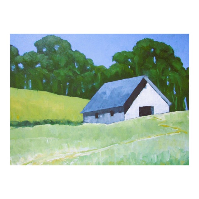 Santa Maria Barn Art Lynne French California Landscape Oil Painting For Sale