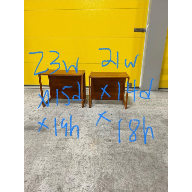 Brown Mid 20th Century Set of Two Teak Nesting Side Tables For Sale - Image 8 of 8