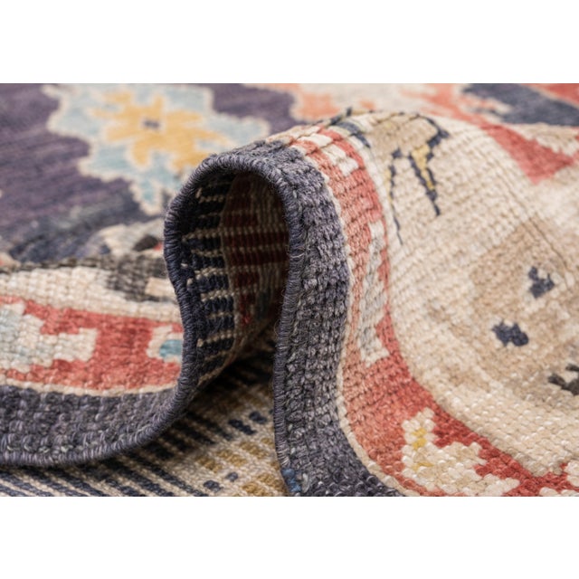 Turkish Oushak Rug Multicolor Handwoven Tribal Design Rug 5'7" X 7'10" For Sale - Image 4 of 9