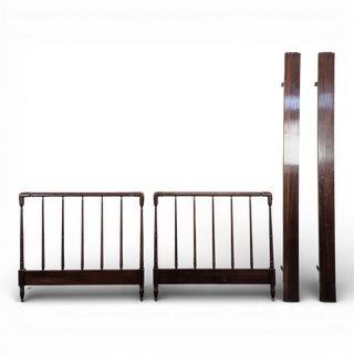 Small Single Bed in Mahogany and Brass, 20th Century For Sale