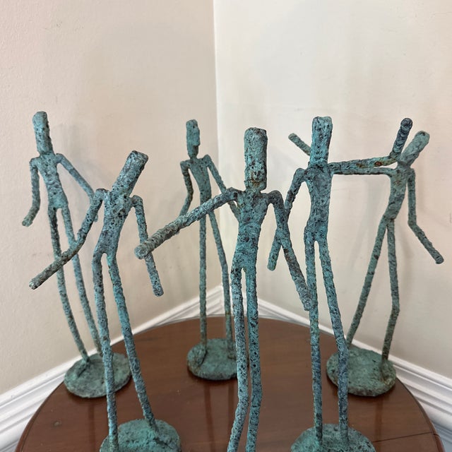 Brutalist Early 21st Century Bronze Artist Made Brutalist Style Sculpture Set of 6 For Sale - Image 3 of 10