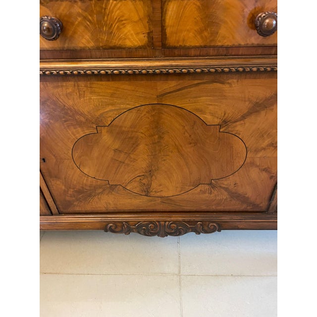 Carved Burr Walnut Sideboard by Maple and Co., 1920s For Sale - Image 11 of 18