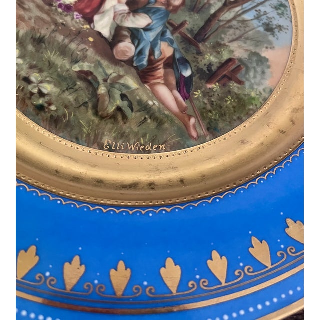Antique 19th C. Royal Vienna Style 10.5" Cobalt & Gilt Signed Cabinet Plates - Set of 6 For Sale - Image 12 of 18
