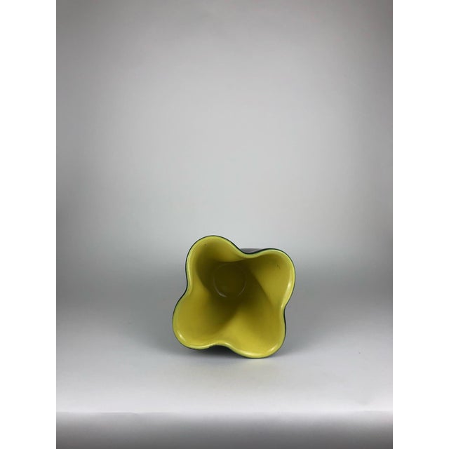 Yellow Bicolore Corolle Vase by Fernand Elchinger, 1950s For Sale - Image 4 of 6