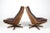 Animal Skin Pair 1960s Patchwork Leather Swivel Lounge Chairs Attributed to Madsen and Schubell For Sale - Image 7 of 14