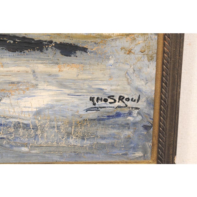 Impressionist Mid 20th Century Signed Oil on Canvas Desert Caravan Scene For Sale - Image 3 of 13