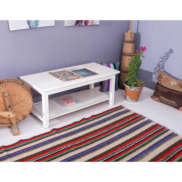 Striped Vintage Decorative Kilim Rug For Sale In Los Angeles - Image 6 of 6