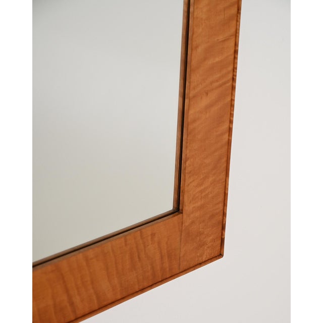 Scandinavian Mirror in Marbled Birch, 1950s For Sale - Image 3 of 7