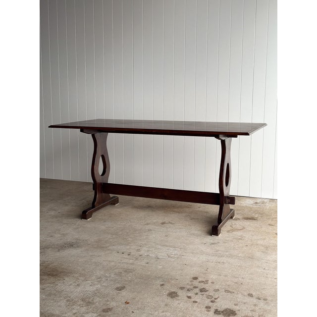 Antique English Country Oak Trestle Dining Table For Sale - Image 15 of 18