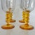 Mid-Century Modern Vintage Amber Yellow Stemmed Wine or Water Goblets, Set of 4 For Sale - Image 3 of 6