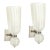 Modernist Hand-Blown Fluted 24k White Gold Fleck Murano Glass & Nickel Sconces For Sale