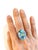Gemstone Bochic "Orient" Vintage Blue Topaz & Pink Sapphire Cocktail Ring 18K Gold & Silver, Size 7 For Sale - Image 7 of 18
