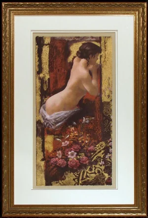 David Freeman "Desire Ii" Signed Ltd Ed Serigraph Fine Art Nude Figure Gold Leaf