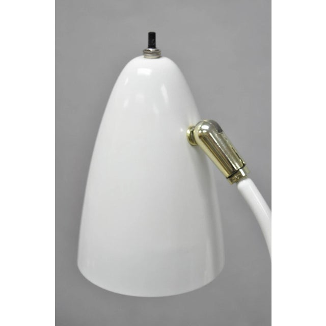 Mid 20th Century Gerald Thurston for Lightolier Mid Century Modern White Metal Pole Floor Lamp For Sale - Image 13 of 14