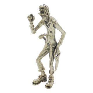 Vintage Italian Handyman Figurine in Silver 800, 1970s For Sale