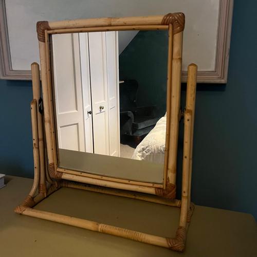Vintage Bamboo Framed Mirror on Stand from Angraves For Sale - Image 5 of 6