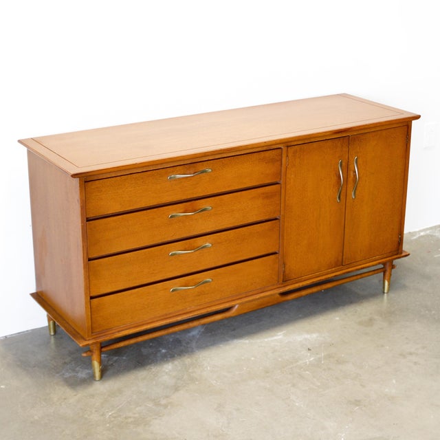 Lane Furniture 1950s Lane Furniture "Copenhagen" Walnut Sideboard, Attributed For Sale - Image 4 of 13