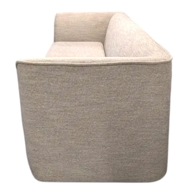 Mid-Century Modern Contemporary Minimalist Blu Dot Thataway 102" Sleeper Sofa Upholstered in Tait Charcoal Boucle For Sale - Image 3 of 6