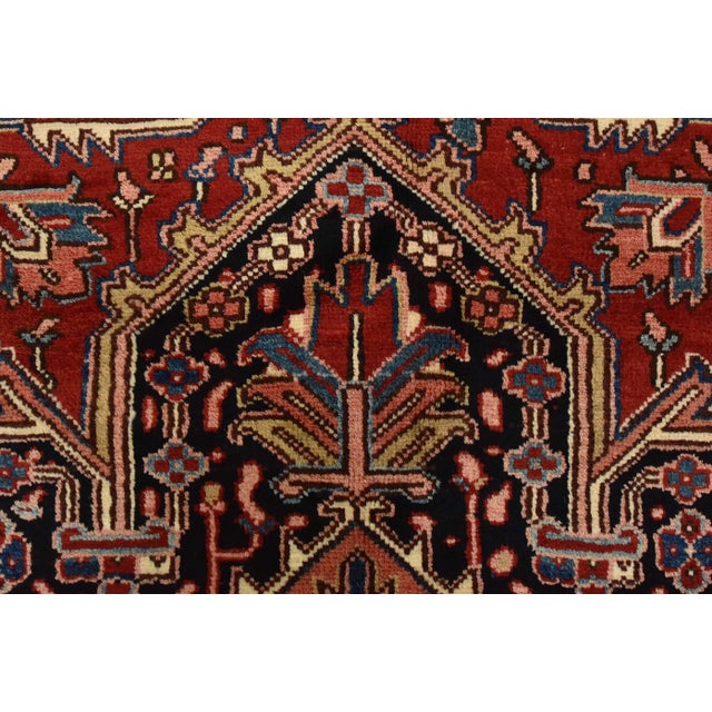 Vintage Tribal Rug 7’8” X 11’4” Red Wool Hand-Knotted Oriental Carpet For Sale - Image 9 of 14