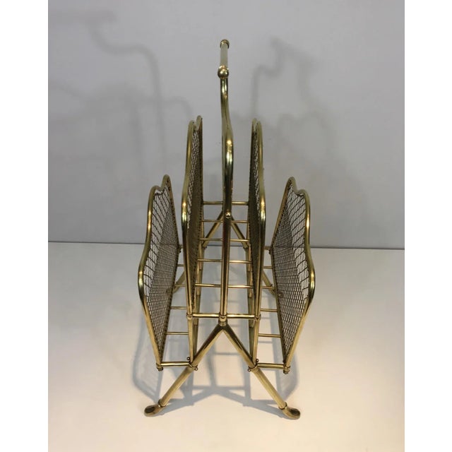 Maison Jansen, Neoclassical Brass Magazine Rack, French, circa 1940 For Sale - Image 9 of 13