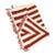 Vintage Handmade Crochet Burnt Orange & Cream Striped Throw Blanket For Sale