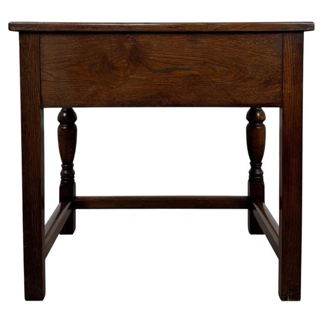 Gold 20th Century Jacobean English Oak Side Table For Sale - Image 8 of 12