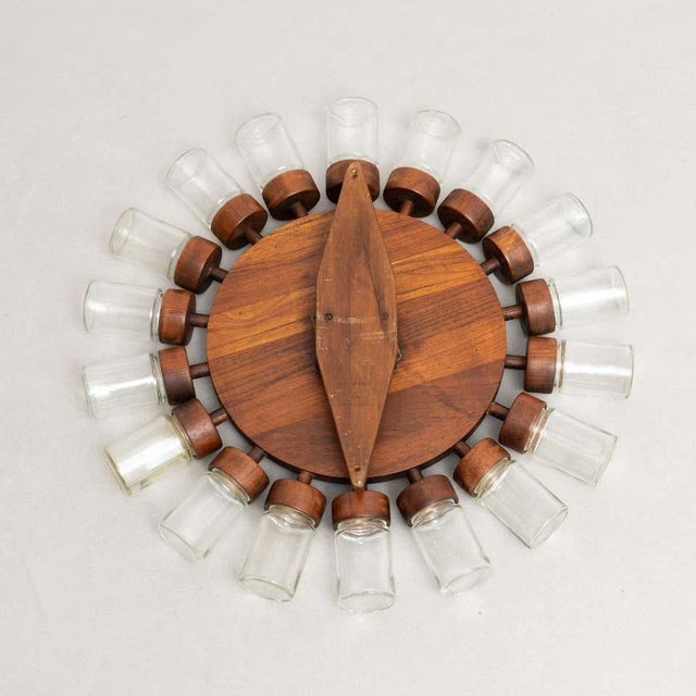 Danish Round Spice Display in Wood, 1950s, Set of 19 For Sale - Image 16 of 18
