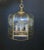 Brass Vintage Art Deco Lucite Waterfall Edge Chandelier With Etched Irises 1980s For Sale - Image 8 of 8