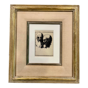Mid 20th Century Harold W. Hogan Artist’s Proof Etching | Signed Original Figurative Print, Custom Framed