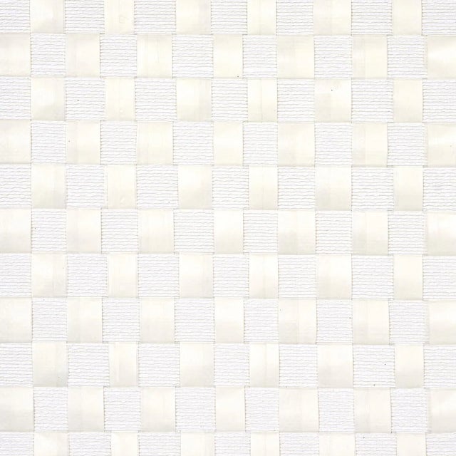 Sample - Schumacher Textured Check Wallpaper in White For Sale