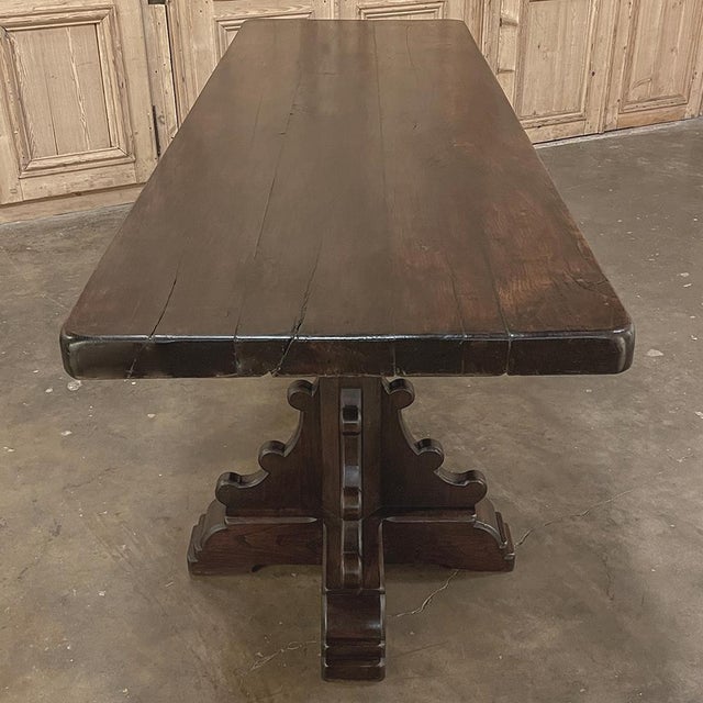 Grand Country French Elm Double Pedestal Dining Table For Sale - Image 14 of 18