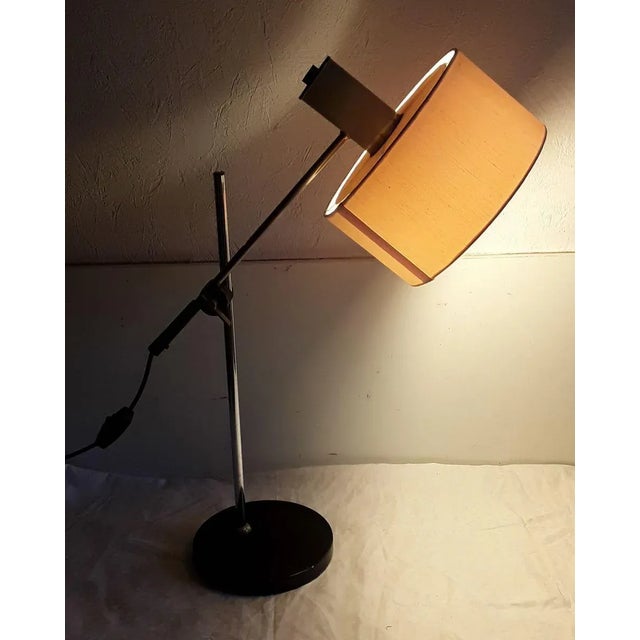 Adjustable Table Lamp with Chromed Metal Frame, 1970s, in Good conditions. Designed 1970 to 1979 European Plug (up to...