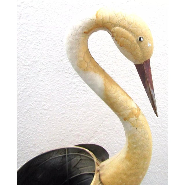 Vintage Old Florida Crane Form Art Metal Plant Stand For Sale - Image 9 of 12