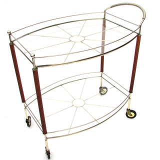 Teak Leg Bar Cart For Sale