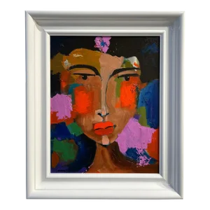 Expressionist Portrait Painting, She Can Wait if She Wants by Trudi Norris