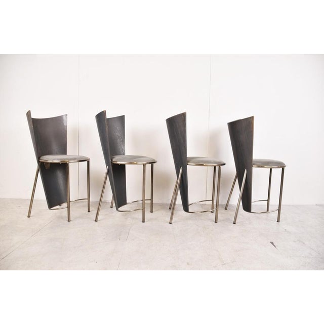 Vintage Dining Chairs from Frans Van Praet, 1990s, Set of 4 For Sale - Image 3 of 12