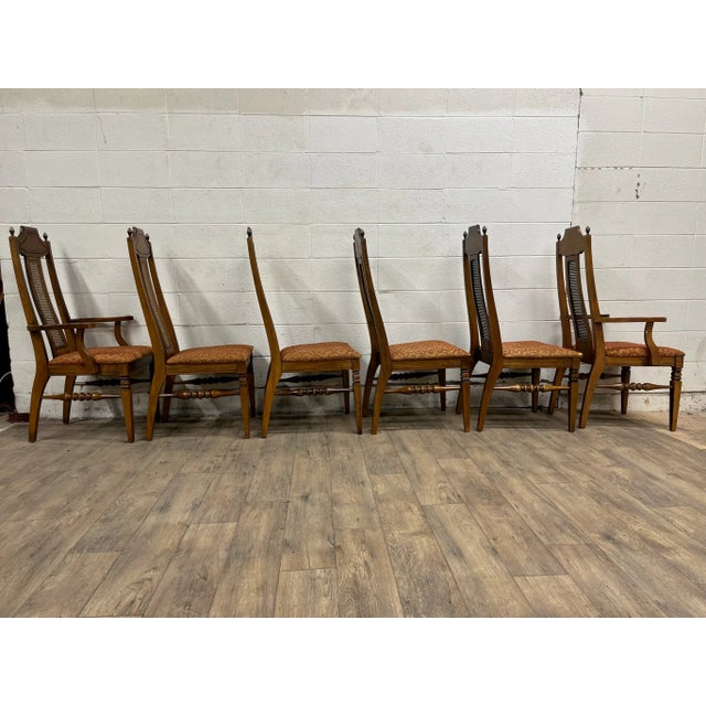 Italian Vintage Garrison Furniture Co Italian Provincial Style Cane Back Dining Chairs For Sale - Image 3 of 10