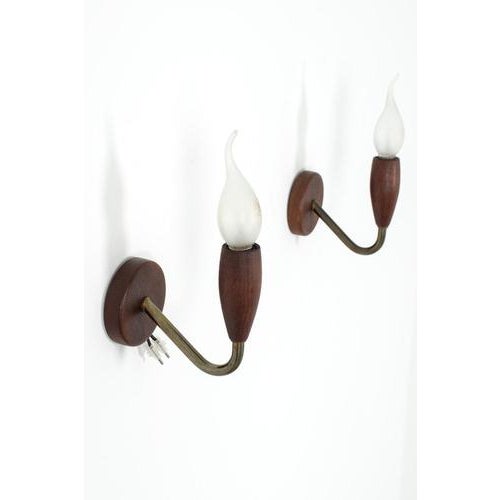 Teak Wall Lamps, Set of 2 For Sale - Image 6 of 7