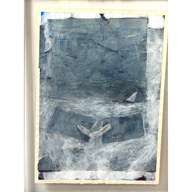 Blue Andrea Bolley, Canadian Born 1949, Wrap Series #026, 1980 Paper Painting For Sale - Image 8 of 11