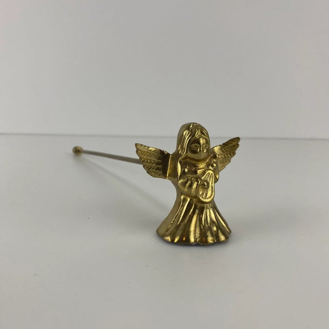 1970s Vintage 1970s Brass Angel Candle Snuffer For Sale - Image 5 of 5