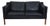 Vintage 2212 Two-Seater Sofa in Black Leather by Børge Mogensen, 1980s For Sale