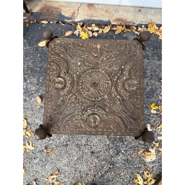 Late 20th Century Edwardian Revival Ornate Metal Plant Stand For Sale In Milwaukee - Image 6 of 10