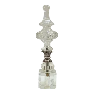 Early 20th Century French Neoclassical Silverplated Bronze Mounted Crystal Newel Post