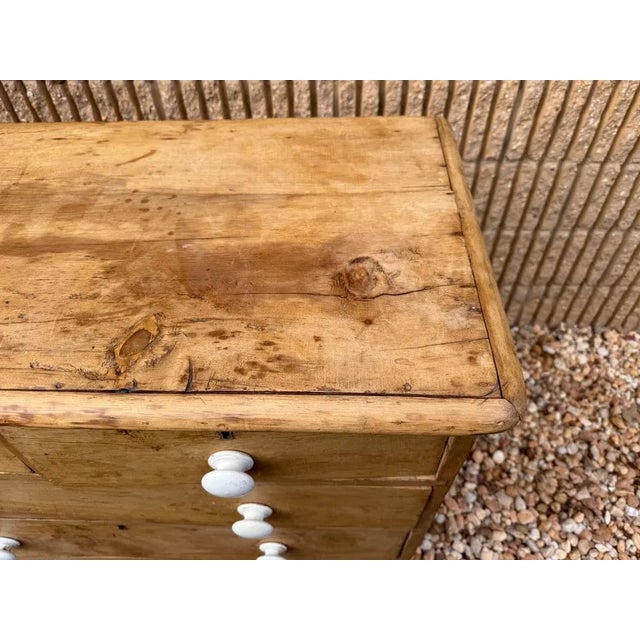 19th Century Antique English Solid Stripped Pine 5 Drawer Chest of Drawers or Dresser For Sale - Image 5 of 11