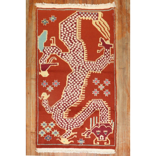 Dragon Vintage Tibetan Rug For Sale - Image 16 of 18