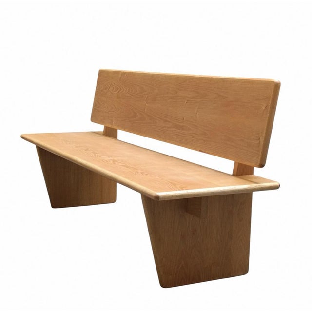Mid-Century Modern Bench in Light Oak, Italy, 1980s For Sale - Image 3 of 9