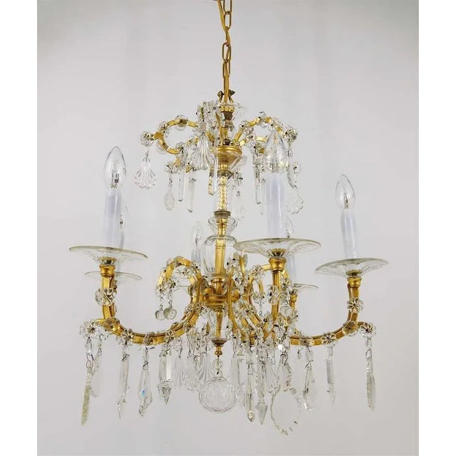 Baroque Vienna Baroque Gilt Crystal Glass Chandelier from Lobmeyr, 1940s For Sale - Image 3 of 11