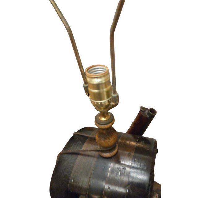 Brown Vintage Pirates Caribbean Table Lamp Flintlock Block Tackle Pulley Nautical Maritime For Sale - Image 8 of 17